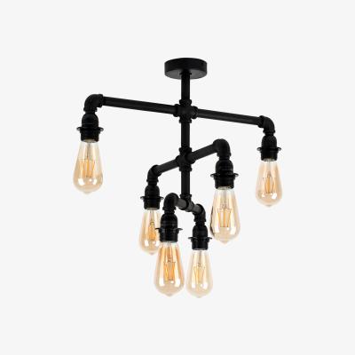 The Range Luiggi Tiered 6 Way Matte Black Ceiling Bar Light - Black