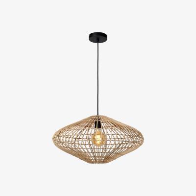 The Range Magali Scandinavian Rattan Pendant Light Light Wood - Light wood
