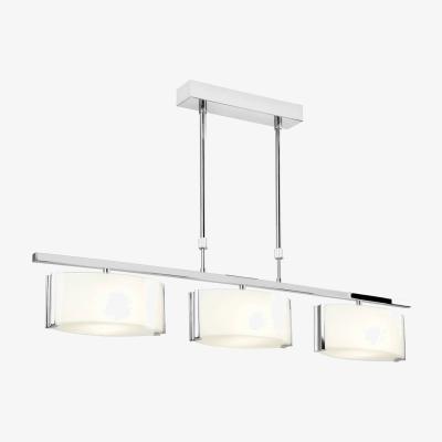 The Range Clef 3 Light Semi Flush Ceiling Light Chrome, Gloss White Glass, G9 - Chrome