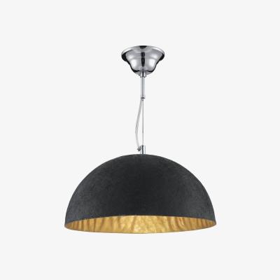 The Range 1 Light Dome Ceiling Pendant Black, Gold, E27 - Black