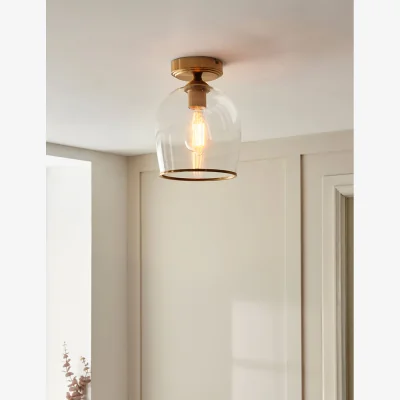 Rose & Grey Fitzroy Pendant Light Brushed Aged Brass