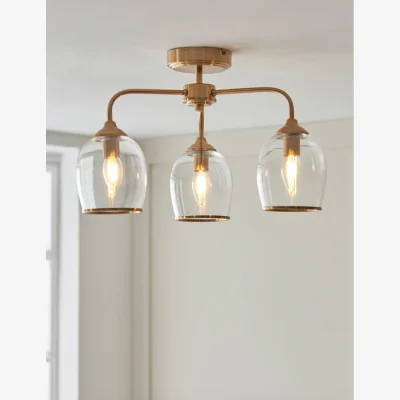 Rose & Grey Fitzroy 3 Pendant Light Brushed Aged Brass