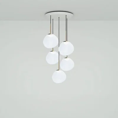 Tom Dixon Tom Dixon - Melt Pendant System Mini Round Opal/Gold LED