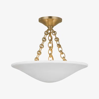 Tobias Oliver Visual Comfort | Mollino 16 Semi Flush Mount | Antique Brass