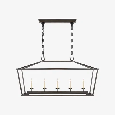 Tobias Oliver Visual Comfort | Darlana Medium Linear Lantern | Aged Iron