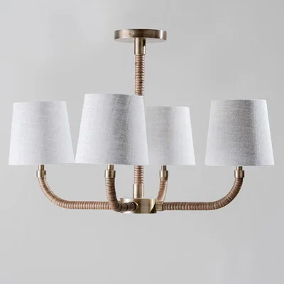 Tobias Oliver Porta Romana I Holden Ceiling Light | Dark Cane with Antiqued Brass