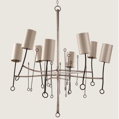 Tobias Oliver Porta Romana | Lollipop Chandelier Large | Scratched Silver