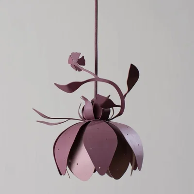 Tobias Oliver Porta Romana | Botanica Pendant | Brinjal with Blush