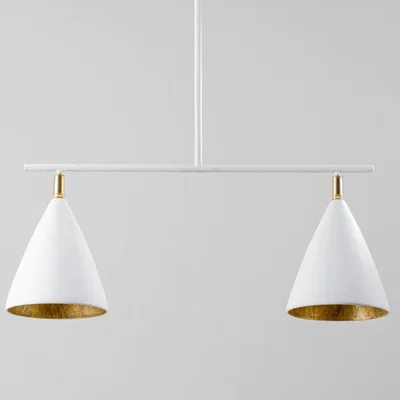 Tobias Oliver Porta Romana | Matilda Ceiling Light Large | Plaster White with Cream Etched Gold