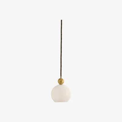 Tobias Oliver Porta Romana I Mini Orbit Pendant | Bright Brass with Milk Glass