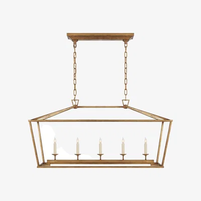 Tobias Oliver Visual Comfort | Darlana Medium Linear Lantern | Gilded Iron