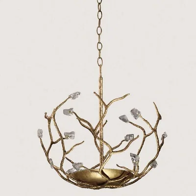 Tobias Oliver Porta Romana | Blossom Ceiling Light Small Without Shade | White Gold