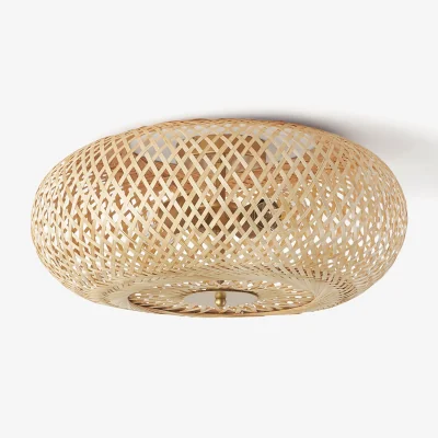 Westwing Bamboo Design Ceiling Lamp Evelyn, Untreated