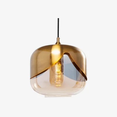Westwing Small Glass Pendant Lamp Golden Goblet
