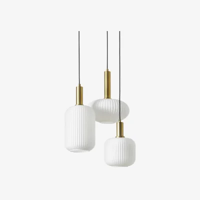 Westwing Opal Glass Cluster Pendant Lamp Candela