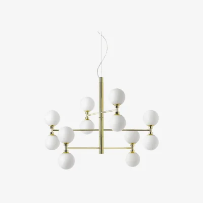 Westwing Large Pendant Light Grover with Opal Glass Balls