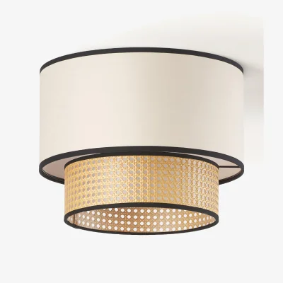 Westwing Fabric Ceiling Lamp Vienna with Viennese Wickerwork