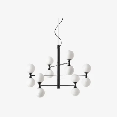 Westwing Large Pendant Lamp Grover with Opal Glass Shades