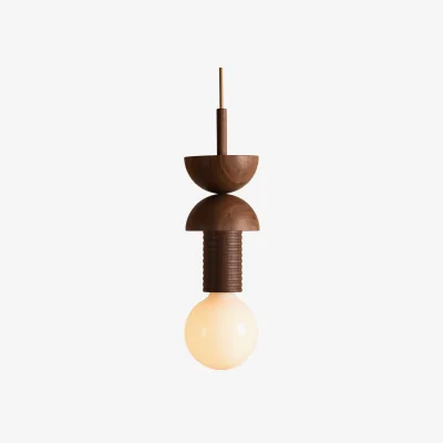 Westwing Small Handmade Dimmable Pendant Light Junit Walnuss