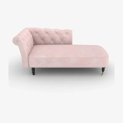 Furniture123 Chesterfield Style Pink Velvet Chaise Longue Chair - Right Hand Facing