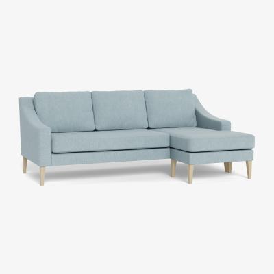 Heal's Heal's Richmond Corner Chaise Sofa Smart Linen Mix Duck Egg Black - Heal's UK Furniture
