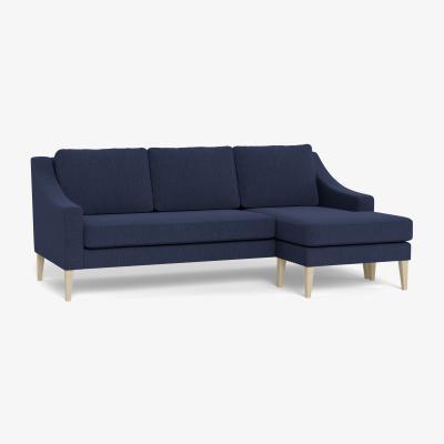 Heal's Heal's Richmond Corner Chaise Sofa Smart Linen Mix Navy Black - Heal's UK Furniture