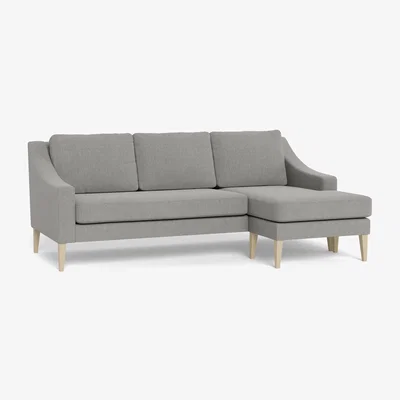 Heal's Heal's Richmond Corner Chaise Sofa Texture Pale Grey Black Feet - Heal's UK Furniture