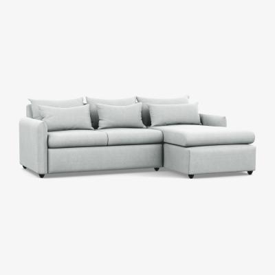 Heal's Heal's Pillow Medium Right Hand Corner Chaise Broad Weave Tin Natural Feet - Heal's UK Furniture
