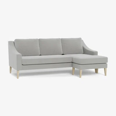 Heal's Heal's Richmond Corner Chaise Sofa Melton Wool Shale Natural Feet - Heal's UK Furniture