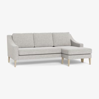 Heal's Heal's Richmond Corner Chaise Sofa Chunky Boucle Ecru Tinted Ash Feet - Heal's UK Furniture