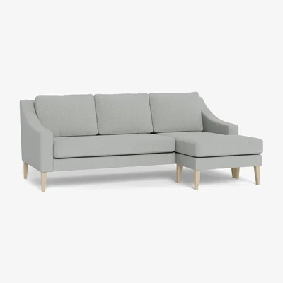 Heal's Heal's Richmond Corner Chaise Sofa Melton Wool Limestone Tinted Ash Feet - Heal's UK Furniture