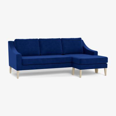 Heal's Heal's Richmond Corner Chaise Sofa Smart Luxe Velvet Azure Tinted Ash - Heal's UK Furniture