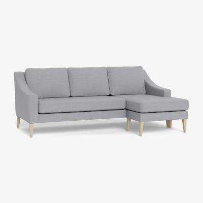 Heal's Heal's Richmond Corner Chaise Sofa Brushed Cotton Pewter Natural Feet - Heal's UK Furniture