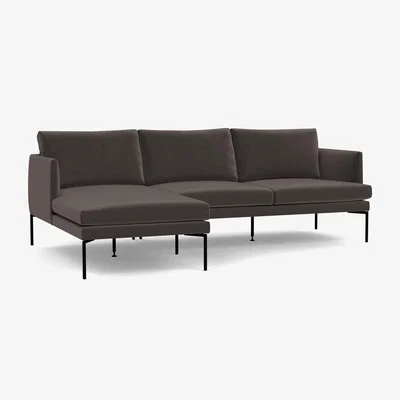 Heal's Heal's Matera Corner Chaise Sofa Left Hand Facing Nobilis Velvet Sable - Heal's UK Furniture
