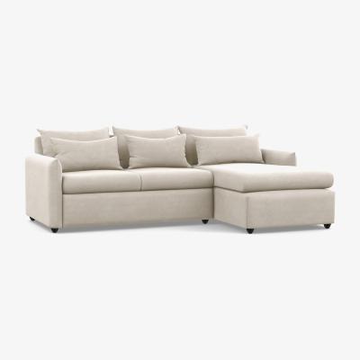 Heal's Heal's Pillow Medium Right Hand Corner Chaise Linen Hessian Natural Feet - Heal's UK Furniture