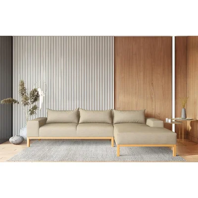 Out & Out Original Adam - L Shaped Chaise Sofa - Right - Knitted Beige