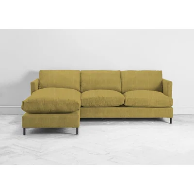 Perch and Parrow Justin Left Hand Chaise Sofa in Dandelion