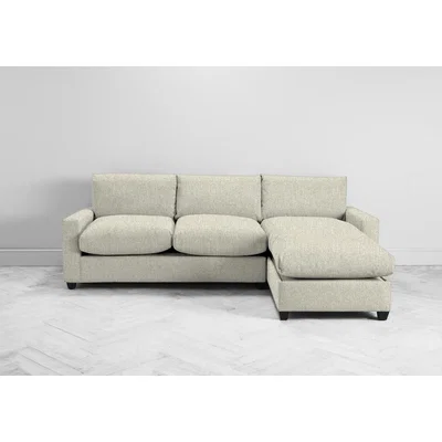Perch and Parrow Mimi Right Hand Chaise Ottoman Sofa Bed in Abalone Beige