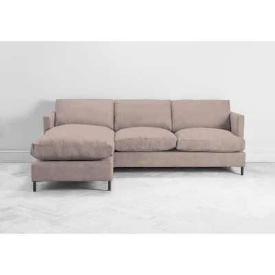Perch and Parrow Justin Left Hand Chaise Sofa Bed in Portrait Pink