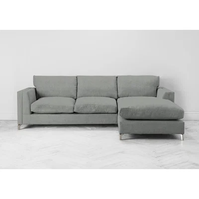 Perch and Parrow Chris Right Hand Chaise Sofa Bed in Sidewalk Grey