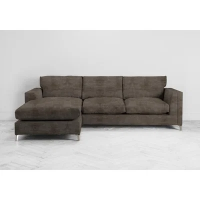 Perch and Parrow Chris Left Hand Chaise Sofa Bed in Chestnut