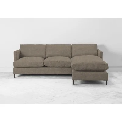 Perch and Parrow Justin Right Hand Chaise Sofa in Belgian Chocolate