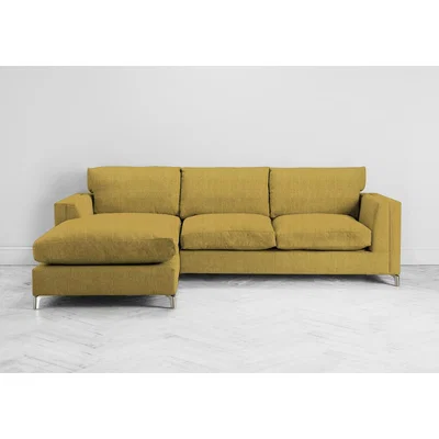 Perch and Parrow Chris Left Hand Chaise Sofa Bed in Dandelion