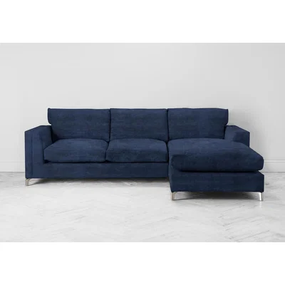 Perch and Parrow Chris Right Hand Chaise Sofa in Blue Lavender