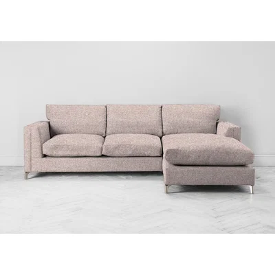 Perch and Parrow Chris Right Hand Chaise Sofa in Blush Pink