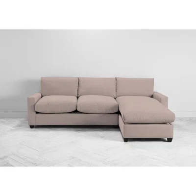 Perch and Parrow Mimi Right Hand Chaise Ottoman Sofa in Portrait Pink