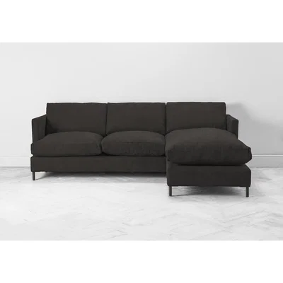 Perch and Parrow Justin Right Hand Chaise Sofa Bed in Mocha