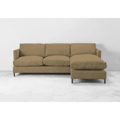 Perch and Parrow Justin Right Hand Chaise Sofa Bed in Ginger Tea