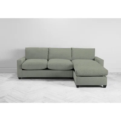 Perch and Parrow Mimi Right Hand Chaise Ottoman Sofa in Peppermint