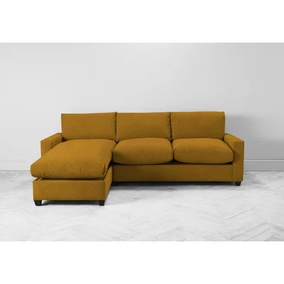 Perch and Parrow Mimi Left Hand Chaise Ottoman Sofa Bed in Medallion Gold